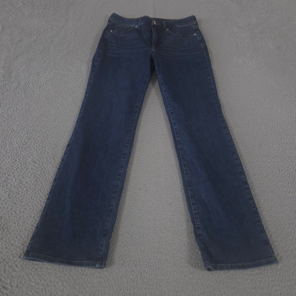 NYDJ Jeans‎ Womens 6 Blue Marilyn Straight Tencel Lift Tuck Denim Pants Preppy